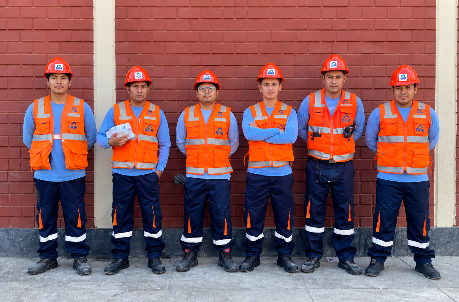 equipo de trabajadores con cascos bgr